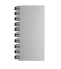 Broschüre mit Metall-Spiralbindung, Endformat DIN lang (105 x 210 mm), 112-seitig